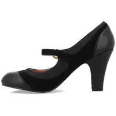Journee Collection Womens Siri Round Toe Mid Block Heel Pumps