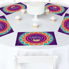 Big Dot of Happiness Happy Diwali - Party Table Decorations - Festival of Lights Party Placemats - Set of 16