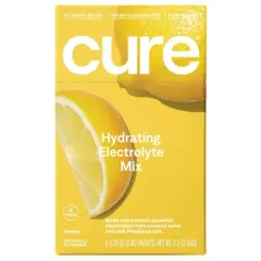 Cure Hydration Electrolyte Vegan Drink Mix Powder - Lemon - 2.3oz/8pk