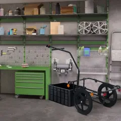 Bike Cargo Trailer with Removable Box & Waterproof Cover, Bicycle Wagon Trailers with 16" Wheels, Loading Bike Storage Cart with Reflectors