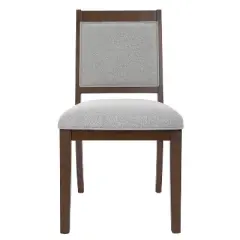 HomePop Set of 2 Open Back Upholstered Wood Frame Dining Chairs