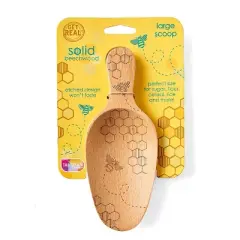 Talisman Designs Laser Etched Beechwood Large Scoop, Honey Bee Collection