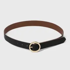 Women's Oval Tapered Center Bar Reversible Belt - A New Day&trade; Cognac/Black