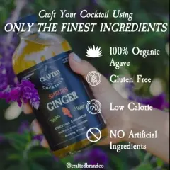Crafted Cocktails Ginger Shrubs: 6 Pack: Use as cocktail enhancer, soda flavoring, or culinary ingredient