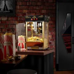 Olde Midway Movie Theater-Style Countertop Popcorn Machine Popper with 10 oz Kettle