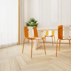 Gulches 4-Pack Modern Striped Color Block Chairs &uml;C Indoor/Outdoor, Sturdy Legs, for Living Room/Balcony/Caf&uml;&brvbar;/Terrace