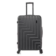 DUKAP Zahav Lightweight Hardside Large Checked Spinner Suitcase - Black