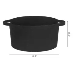 Unique Bargains Woven Handcrafted Cotton Rope Decorative Storage Basket 19" x 13.5" x 11"