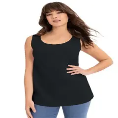 June + Vie by Roaman's Women&rsquo;s Plus Size Scoopneck One + Only Tank Top