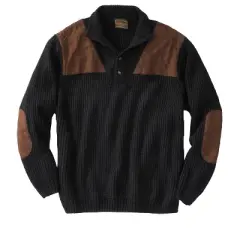 Boulder Creek by KingSize Men's Big & Tall &trade; Patch Sweater with Mock Neck