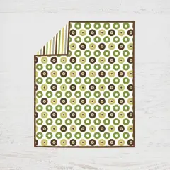 Bacati - Mod Dots Stripes Green Yellow Beige Brown 4 pc Crib Bedding Set with Diaper Caddy