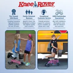 KneeRover Knee Walker Jr Pediatric and Smaller Adult Knee Scooter Pink