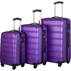3 Piece Luggage Set With Spinner Wheel 3-digit Combination TSA Lock ABS Lightweight Suitcase For Business Travel 3 Sizes 20" 24" 28"
