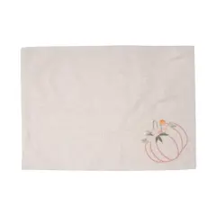 C&F Home Beige Autumn Botanical Pumpkin 100% Cotton Embroidered Set of 6 Placemats 14" x 20"