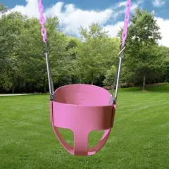 Gorilla Playsets Full Bucket Toddler Swing - Pink with Pink Chains