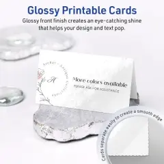 Avery Printable Tent Cards, 2" x 3.5", Glossy White, 40ct