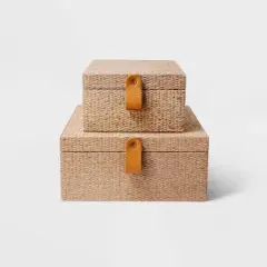 Woven Storage Boxes Set of 2 Taupe - Threshold&trade;: Desk & Office Organizers, , Recycled Materials