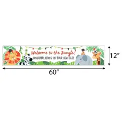 Big Dot of Happiness Jungle Party Animals - Safari Zoo Animal Baby Shower Decorations Party Banner
