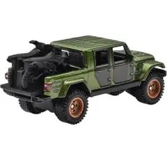 2020 Jeep Gladiator Rubicon Pickup Truck & Two Motorcycles Green Met. & Gray "Hyper Haulers" Diecast Model Car by Hot Wheels