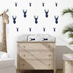Sweet Jojo Designs Changing Pad Cover - Navy & White Stag