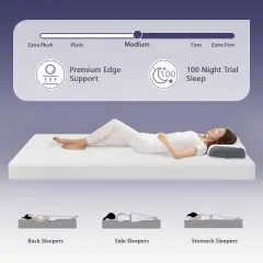 FDW 6 Inch Gel Memory Foam Mattress,Mattress in a Box with Washable and Removable Zipper Cover,Fiberglass Free,CertiPUR-US Certified