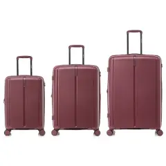 DUKAP Airley 3pc Lightweight Hardside Spinner Luggage Set - Wine