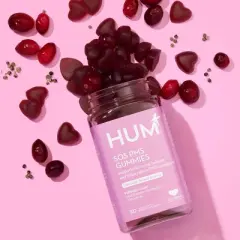 HUM Nutrition SOS Vegan PMS Relief, Bloating, Mood Swings, Hormonal balance with Clinical Strength Vitex PMS Gummies - 50 ct