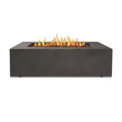 Baltic Rectangle Natural Gas Fire Table - Gray - Real Flame