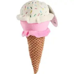 Petlou Ice Cream Durable Plush Dogs Squeak Dog Toy - 10"