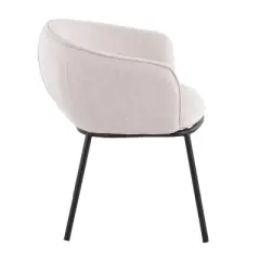 Ashland Contemporary Dining Chair Black/Cream - LumiSource: Padded Seat, Metal Legs, Polyester Upholstery