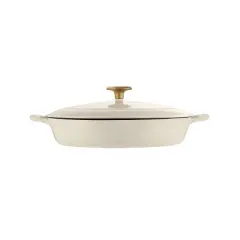 Tramontina 4qt Enameled Cast Iron Covered Braiser - Latte