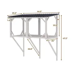 Kumasinova Outdoor Cat Window Perch,43.3" Wooden Cat Cage Enclosure for Indoor Cats,Weatherproof Outdoor Cat House with 270&deg; View for Sunbathing