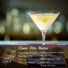 Crafted Cocktails Premium Dirty Martini Mix: 2 Pack, 12.7 FL OZ Each: Handcrafted with Premium Ingredients, Bartender: Approved for Balanced Cocktails