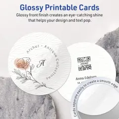 Avery Printable Round Cards, 3" Diameter, Glossy White, 300ct