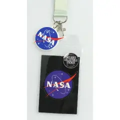 NASA ID Lanyard Badge Holder Classic Logo With 2" Rubber Charm Pendant