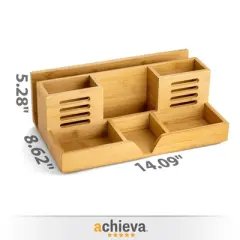 Officemate&reg; Bamboo Desk Organizer