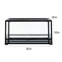 REPTI ZOO 50 Gallon Reptile Glass Terrarium with PVC Background