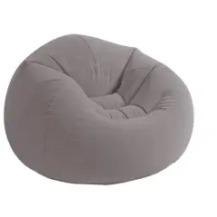 Intex Inflatable Contoured Corduroy Beanless Bag Lounge Chair, Gray (5 Pack)