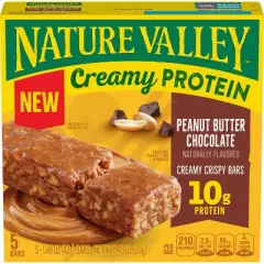 Nature Valley Creamy Protein Peanut Butter Chocolate Creamy Crispy Bars - 5ct