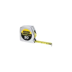 Stanley Tools Powerlock Tape Rule 3/4" x 16ft Plastic Case Chrome 1/16"-1mm Graduation 33158