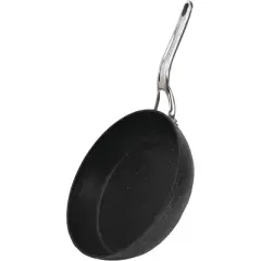 The Rock By Starfrit 12" Aluminum Fry Pan with Stainless Steel Handle Black