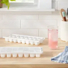 2pk Ice Cube Tray White - Brightroom&trade;: Polypropylene, 16 Cavities, Dishwasher-Safe, Ice Molds for Freezer