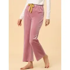 Allegra K Women's Wide Leg Comfy Yoga Pants Decor Drawstring Lounge Pajamas Pants