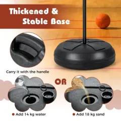 Costway 2-in-1 Kids Basketball Hoop with Dart Board Double-sided Backboard & 6 Darts