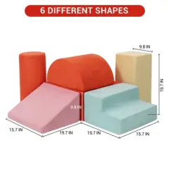 COZONY 6-Piece Soft Foam Climbing Playset for Toddlers, Modular Crawl & Slide Set, Home/Daycare, Ages 1&ndash;3