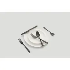 Cambridge Silversmiths 20pc Samira Black Satin Flatware Set