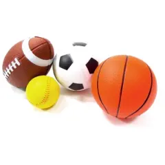 Ready! Set! Play! Link Set Of 4 Sports Balls For Kids (Soccer Ball, Basketball, Football, Baseball)