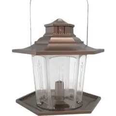 Stokes Select SureFill No Spill Bronze Plastic 2.6 Lb. Capacity Lantern Bird Feeder