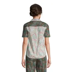 Lands' End Women's Short Sleeve Cotton Poplin Pajama Shirt