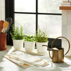 Fluted Metal Window Sill Planter Tray Cream - Hearth & Hand&trade; with Magnolia